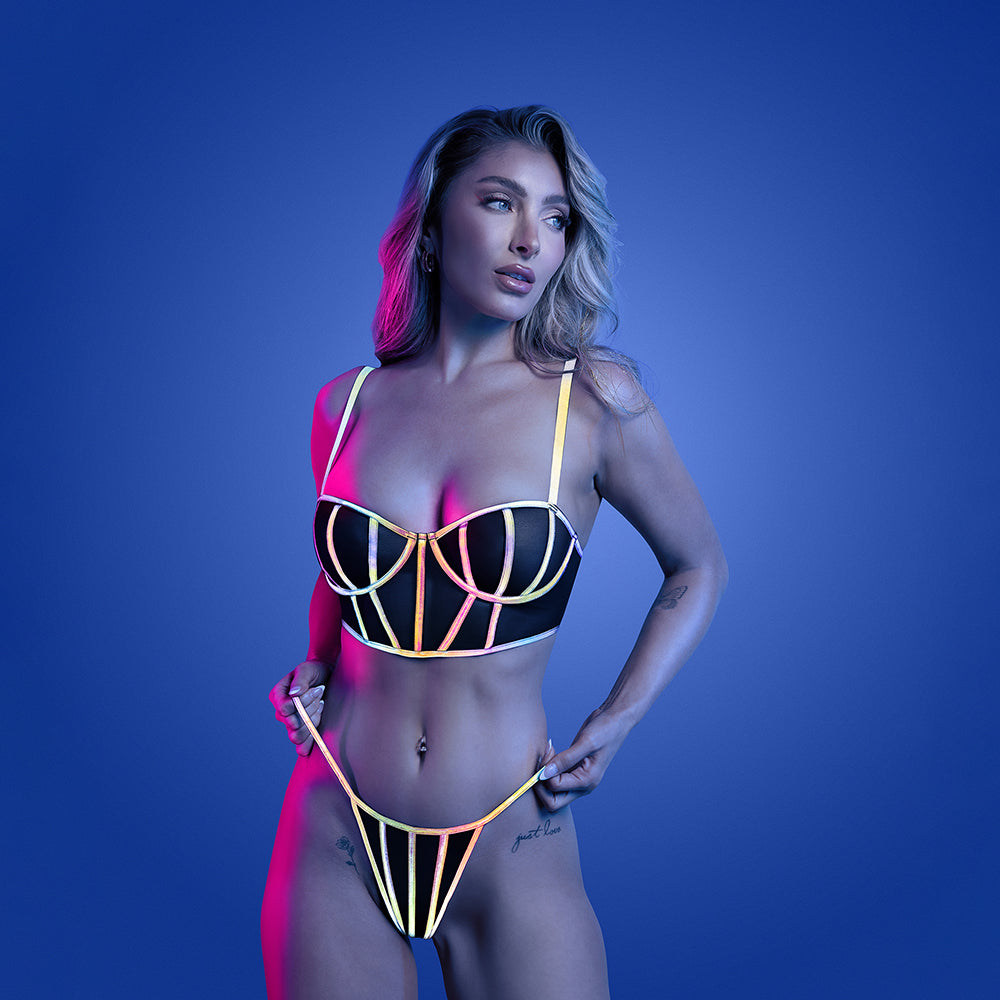 Fantasy Lingerie Glow Solar Flare Underwire Bra & Panty L/XL-1