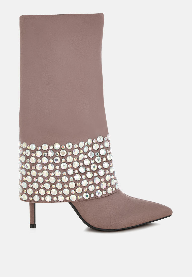 BASSO Party Diamante Studded Stiletto Boots