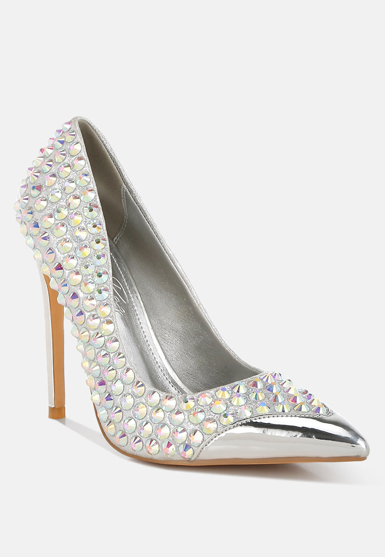 Super Fan Diamante Embellished Stiletto Pumps-1