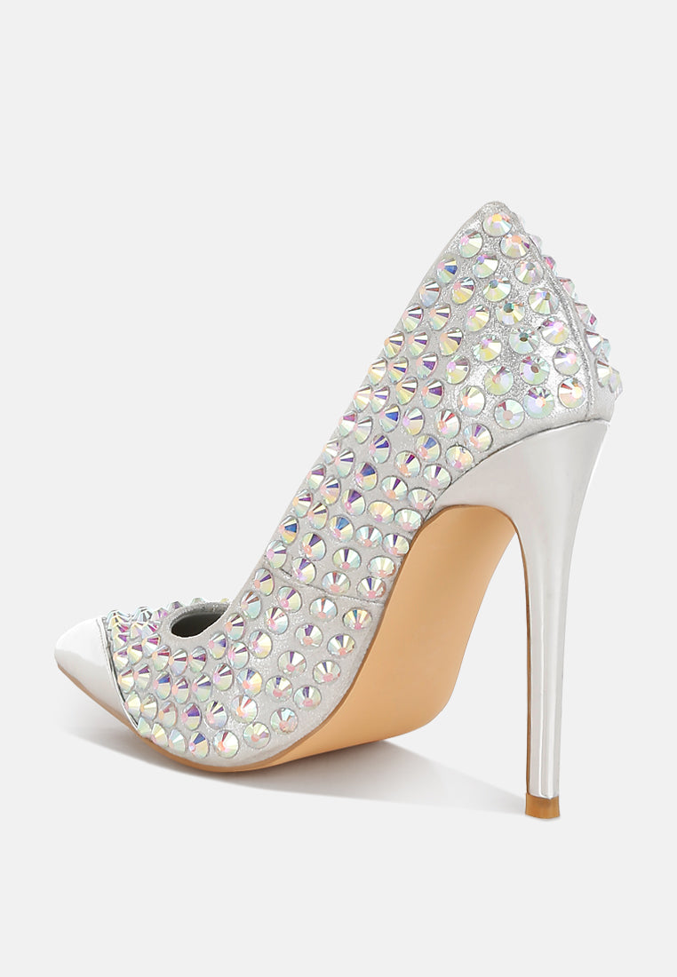 Super Fan Diamante Embellished Stiletto Pumps-2